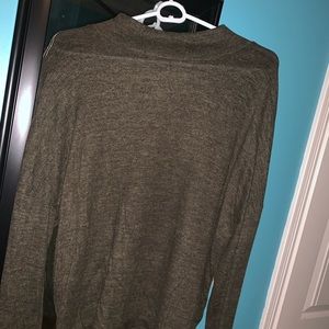 Olive green long sleeve mock neck sweater
